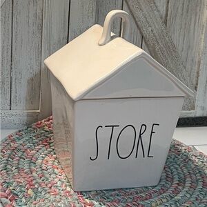 Rae Dunn STORE White Ceramic Storage Container